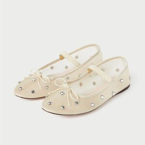 Loeffler Randall Leonie Cream / Crystal Ballet Flat size 7